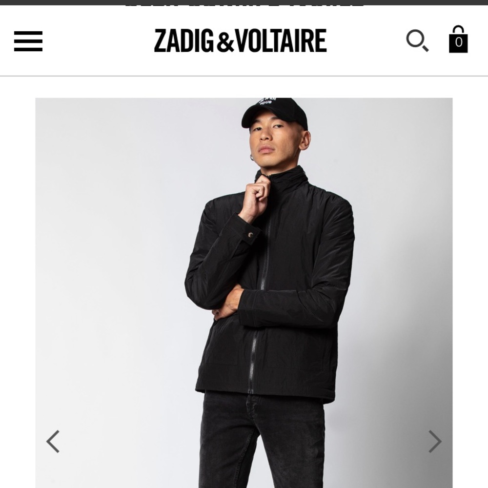 Zadig&Voltaire men’s black zip-up jacket